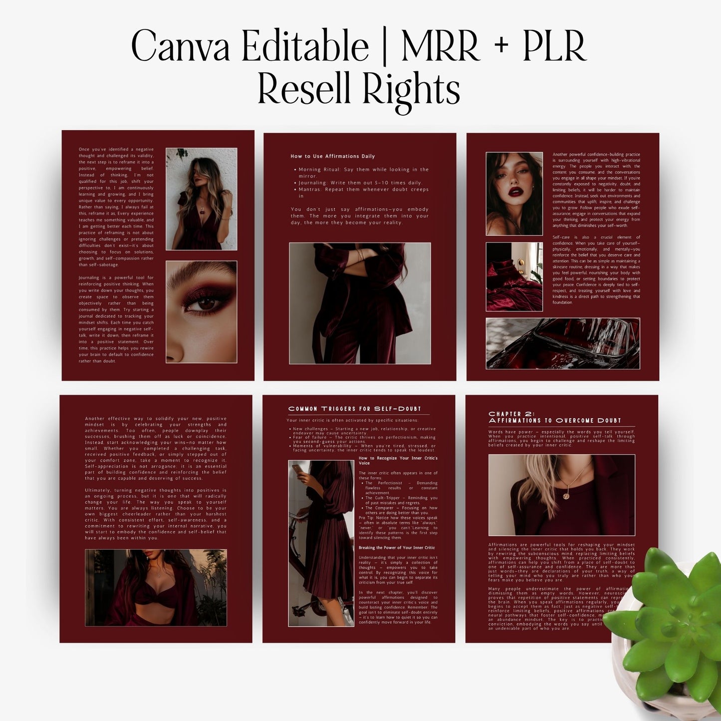 PLR Confidence Ebook | Editable Canva Template with Resell Rights