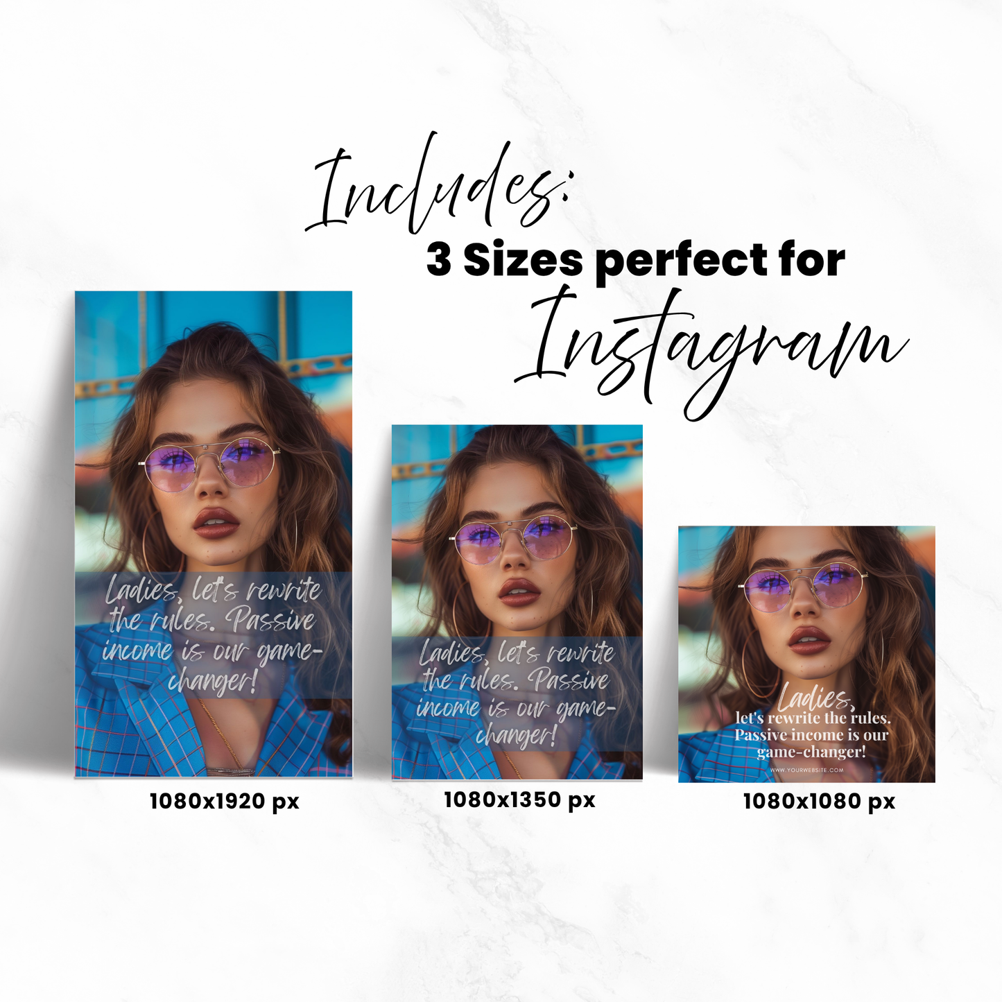 Motivational Instagram Posts, Stories, & Portraits, Empowering Women Canva Templates, Editable Social Media Bundle, PLR + MRR Resell Rights Boundless PLR