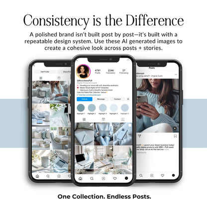 Baby Blue & Cream AI Stock Images | 35 Canva Images with MRR + PLR Boundless PLR