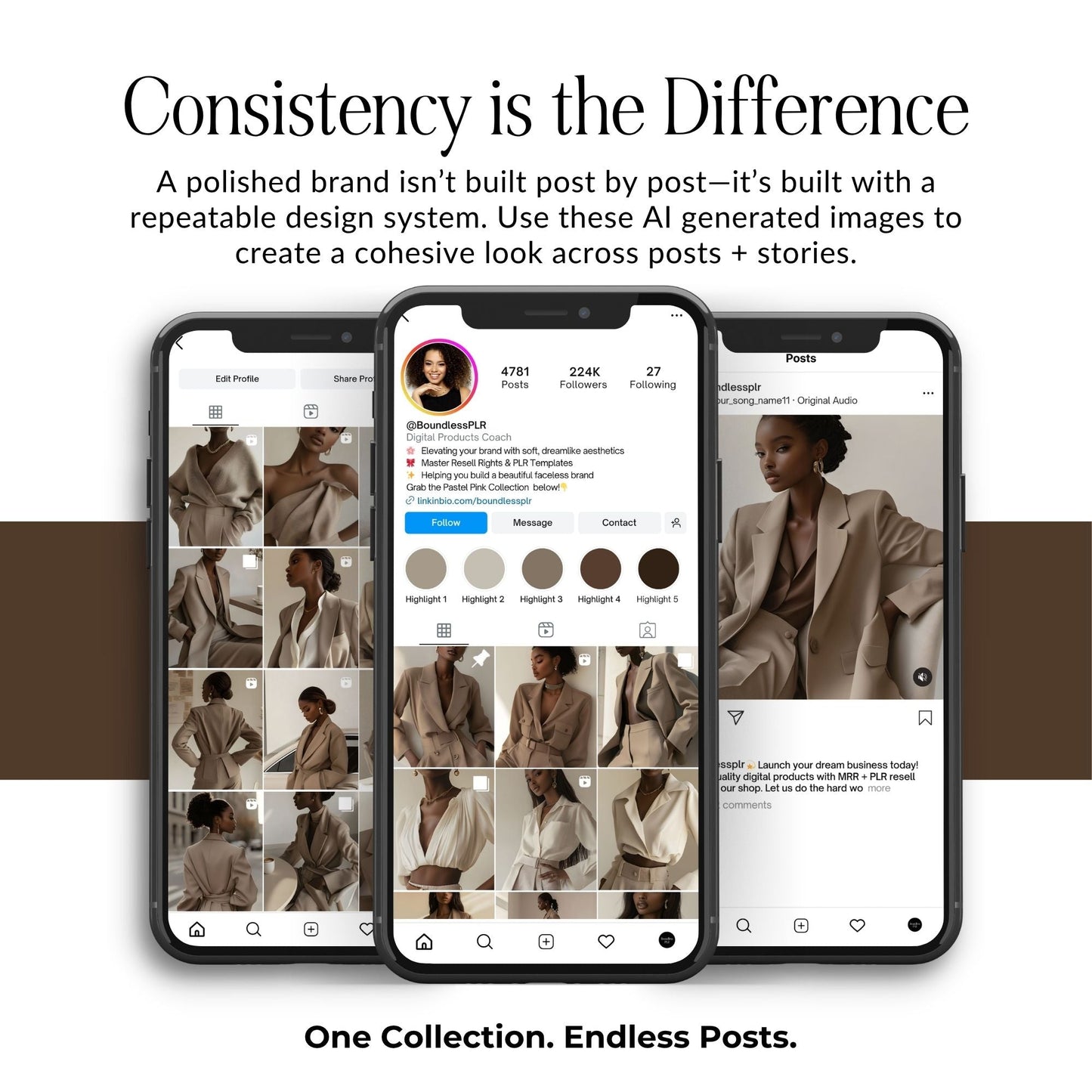 Beige Stock Photo Bundle for Black Women | Neutral Luxury Lifestyle Branding Images | Feminine CEO Aesthetic | Instagram Pinterest Social Media | MRR PLR Resell Rights Boundless PLR