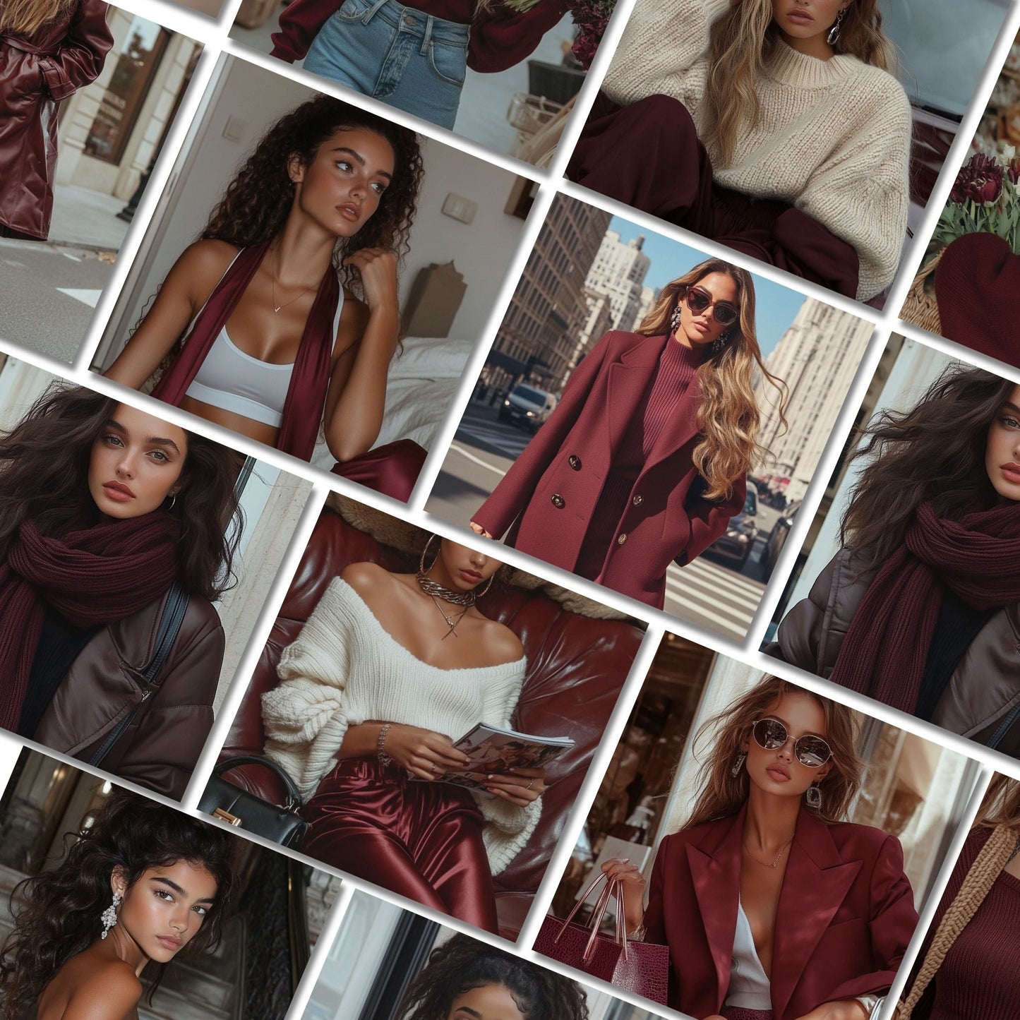 Burgundy Boss Aesthetic – 100 Burgundy AI Images (50 Square + 50 Story) | MRR + PLR Resell Rights + Bonuses Boundless PLR
