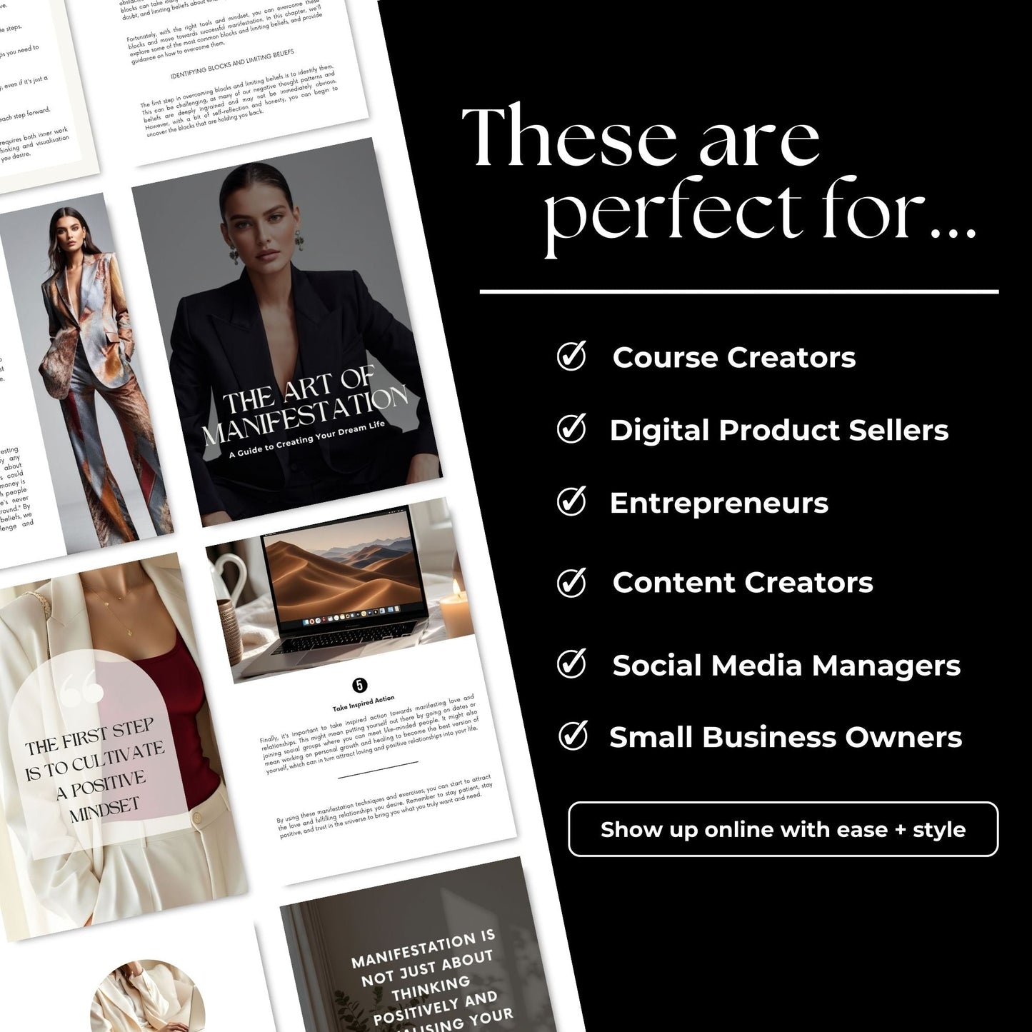 The Art of Manifestation eBook (Canva Editable) | US Letter + A4 | MRR + PLR + 3 Bonuses Boundless PLR