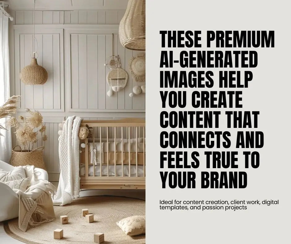 Motherhood Aesthetic Stock Photo & Content Bundle | PLR & MRR | AI Images + Reels + Canva Templates Boundless PLR