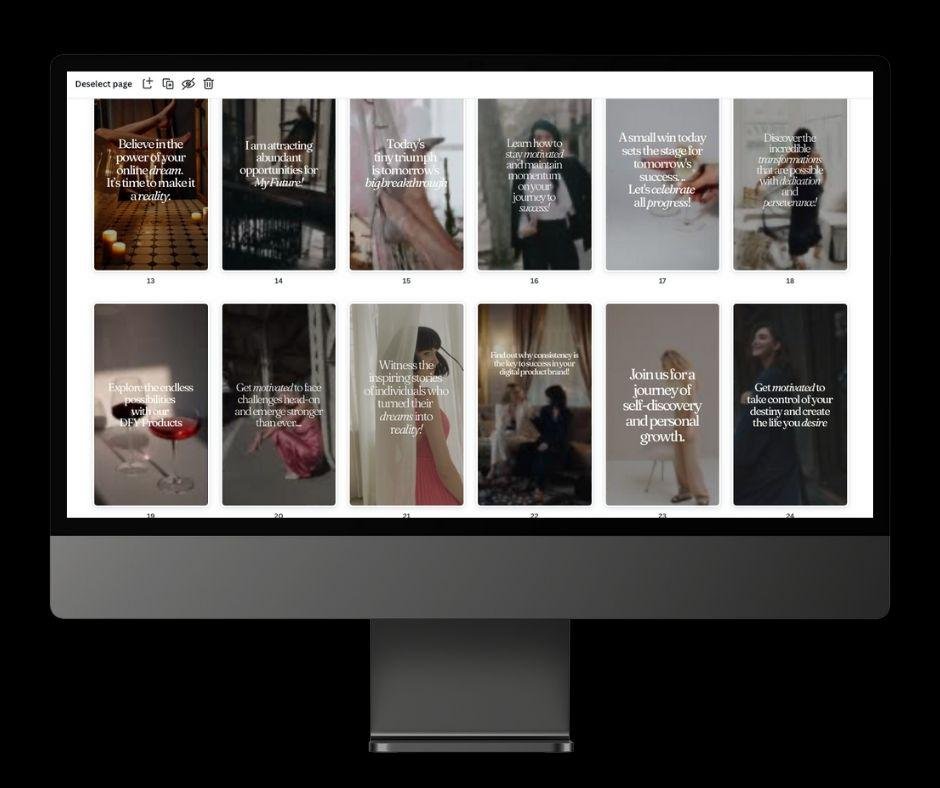 30 Motivational Reels with PLR & MRR | Instagram TikTok Pinterest | Canva Editable Templates - Boundless PLR