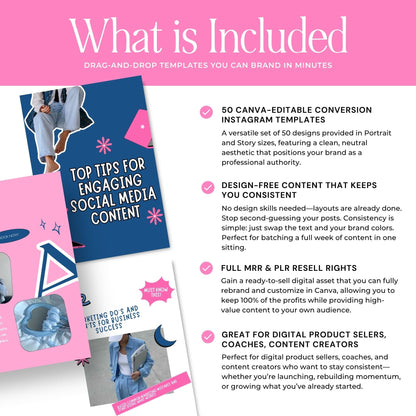 PLR Instagram Templates, Digital Marketing Canva — Story + Post Bundle with MRR & PLR Rights Boundless PLR