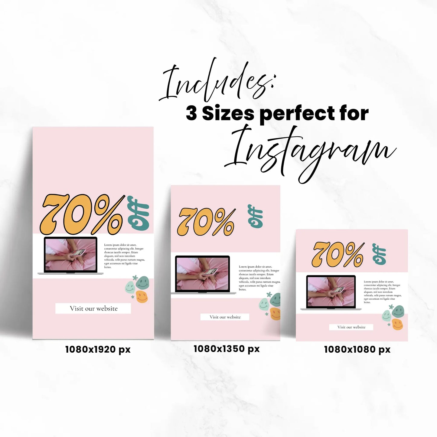 Pastel Pink Instagram Templates — 100 Canva Editable with PLR & MRR Rights Boundless PLR