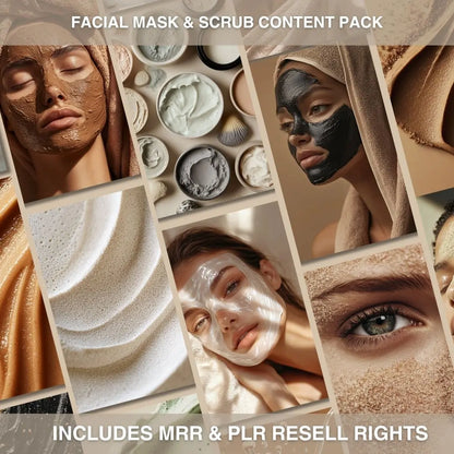 Skincare Mask & Scrub AI Stock Image Bundle with MRR and PLR Resell Rights Boundless PLR