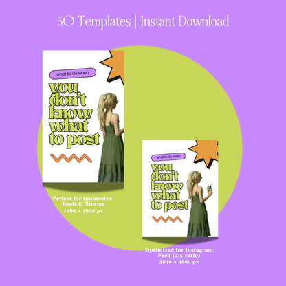 Scroll-Stopping Instagram Templates | 50 Canva Story Templates for Digital Marketers, Coaches & Social Media Managers Boundless PLR