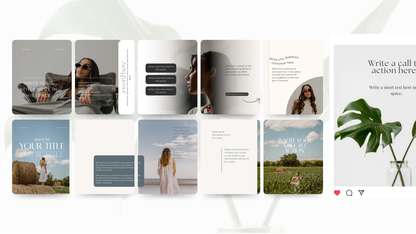 PLR Canva Carousel Templates — Evergreen Carousel Bundle | 7 Editable Social Media Templates with MRR Resell Rights Boundless PLR