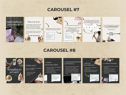 10 Aesthetic Instagram Carousel Templates – Canva Editable with MRR & PLR + Bonus Stickers & Pinterest Guide Boundless PLR