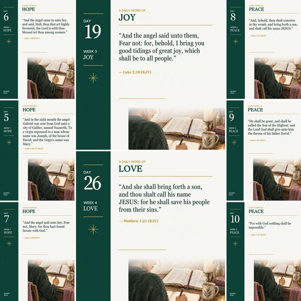 Bible Verse Templates | Advent & Christmas Scripture Social Media Templates | Editable Canva Instagram, Story & Square Templates