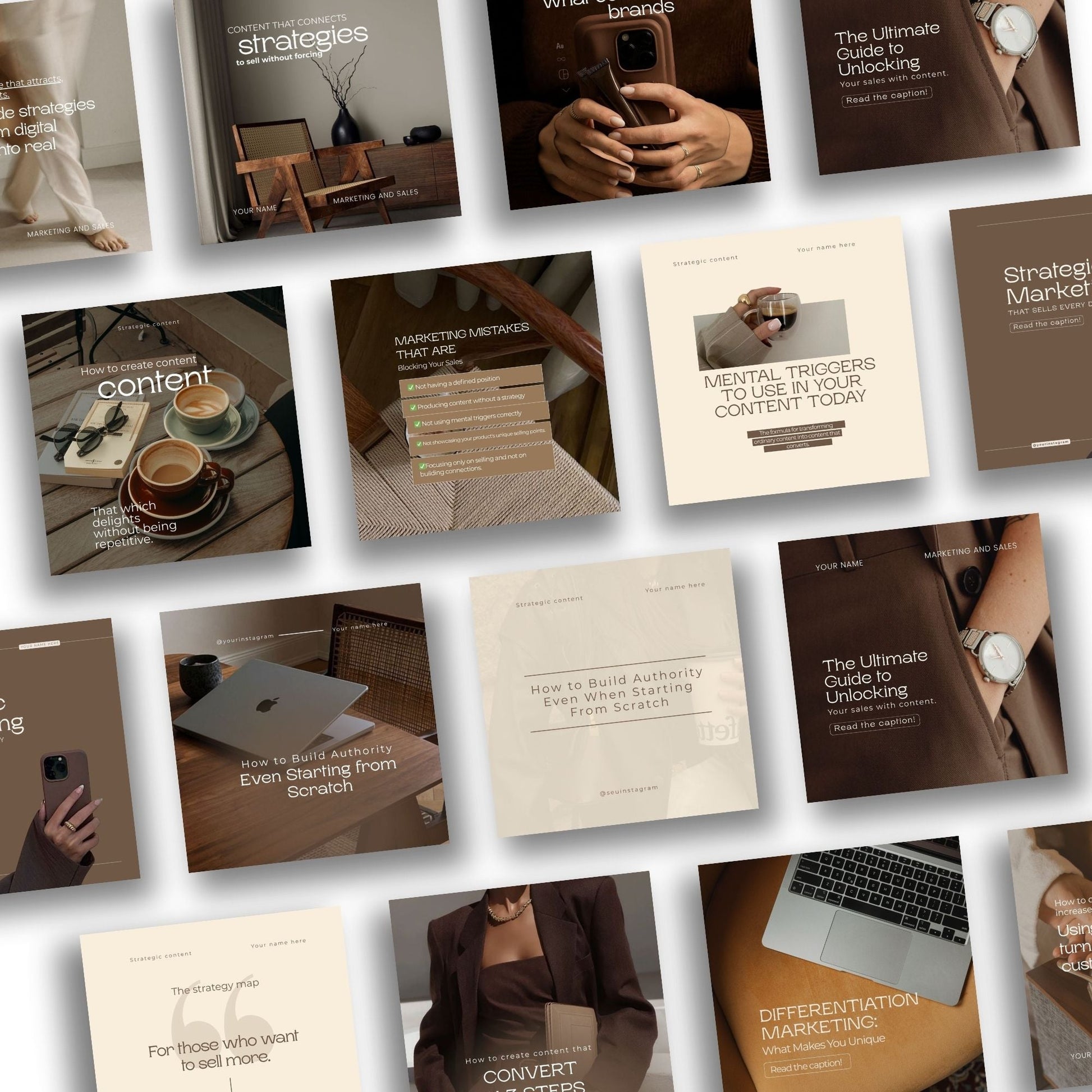 Strategic Marketing & Sales Content Pack | 40+ Instagram Templates | MRR & PLR Boundless PLR