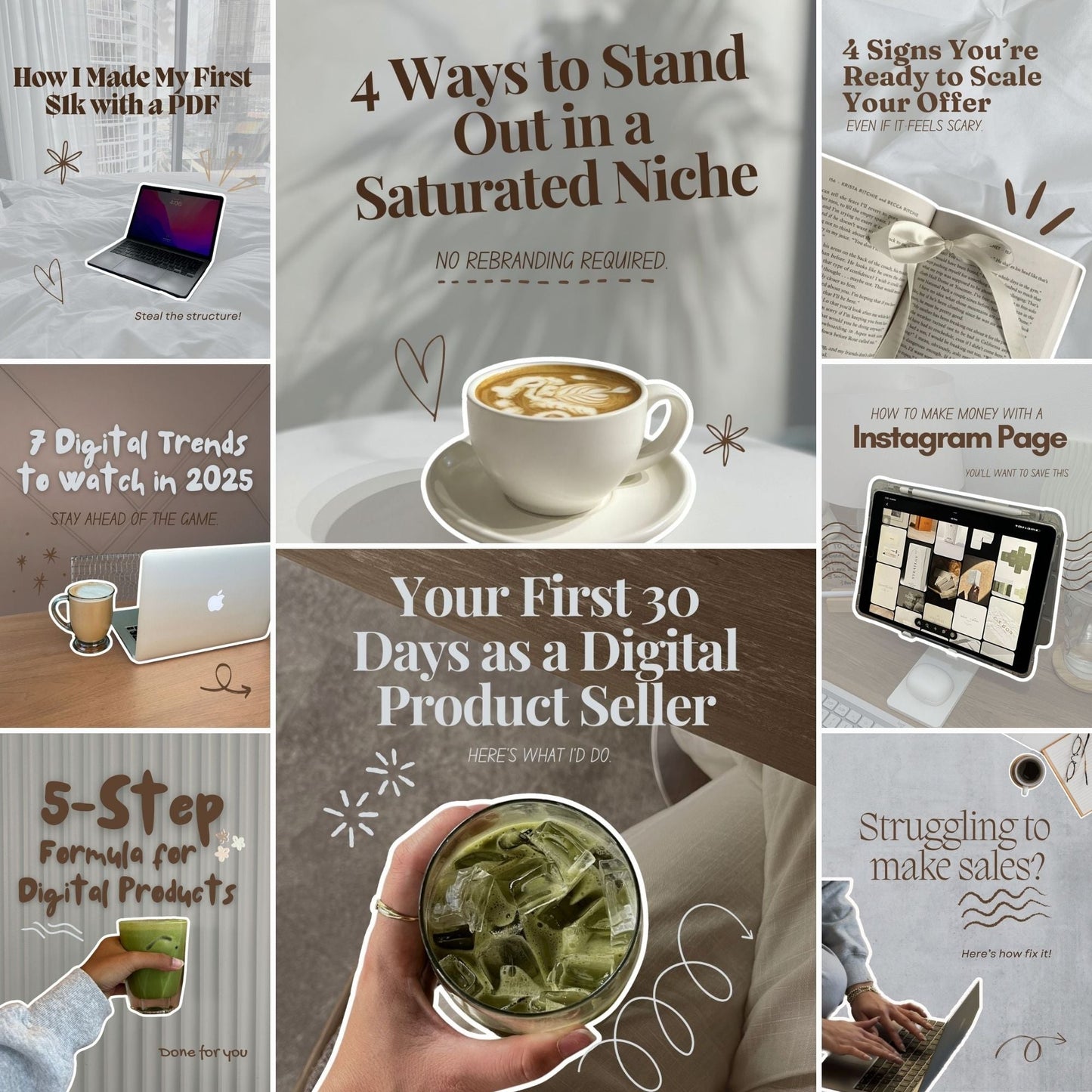 Instagram Templates Canva | Coaching Instagram | 400+ Bonus Stickers & Grid Planners | MRR + PLR Resell Rights Boundless PLR