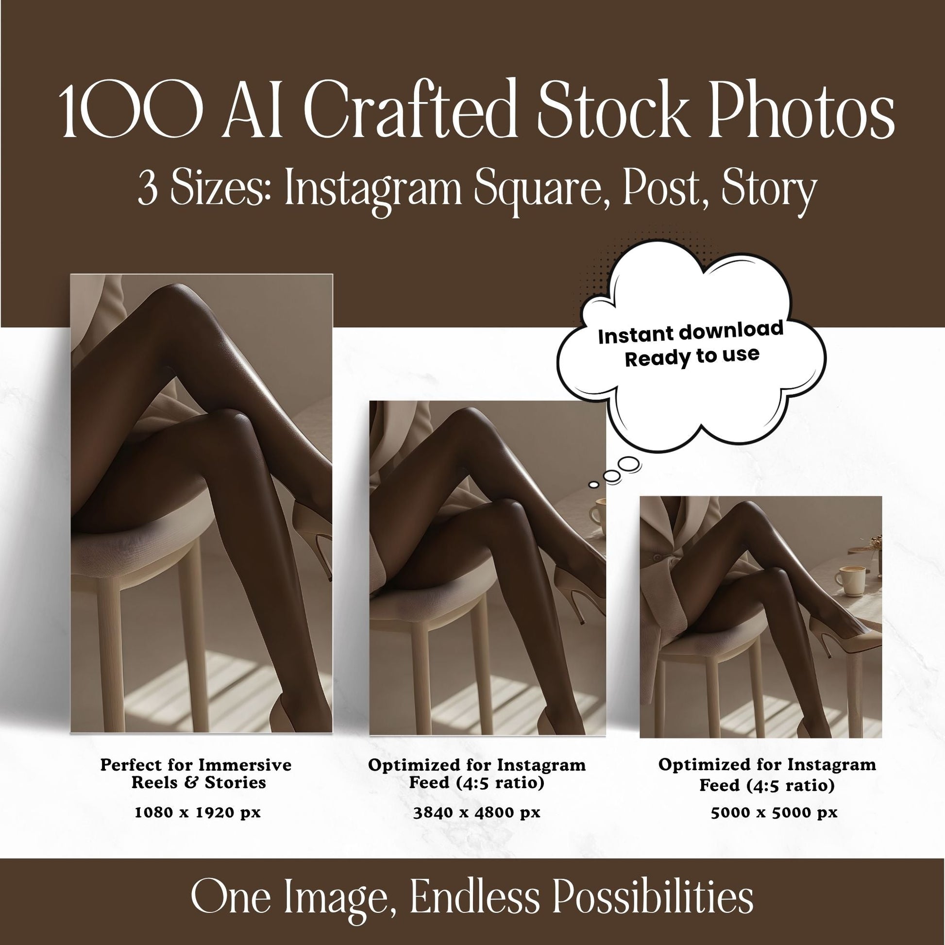 Beige Stock Photo Bundle for Black Women | Neutral Luxury Lifestyle Branding Images | Feminine CEO Aesthetic | Instagram Pinterest Social Media | MRR PLR Resell Rights Boundless PLR