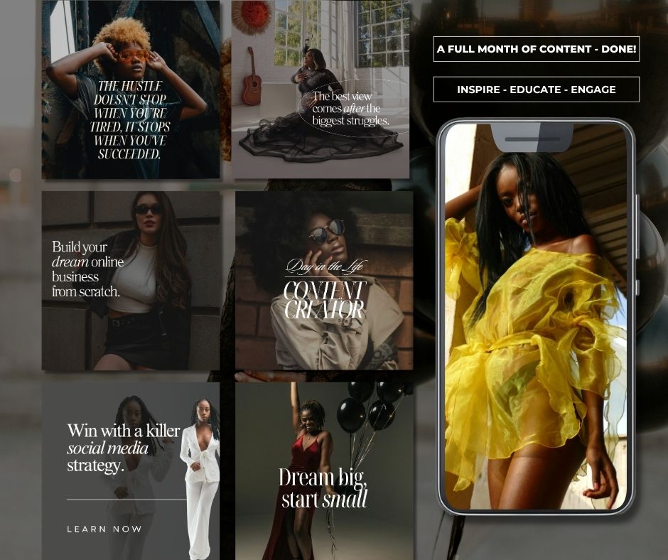 Canva Instagram Templates | 50 Melanin Posts & Stories, 3 Sizes + PLR