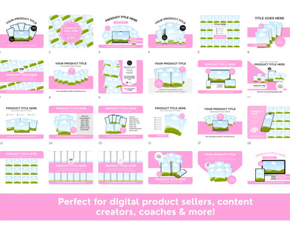 100 Canva Mockup Templates for Printables, Books, Journals, Planners & Digital Products | Editable Etsy Listing Thumbnail Image | MRR & PLR Boundless PLR