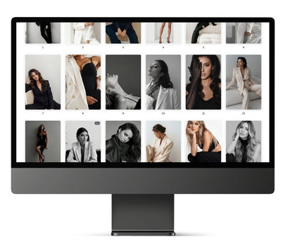 Editorial Fashion Stock Photos for Websites | Women's Suiting Photography Image Bundle with Resell Rights