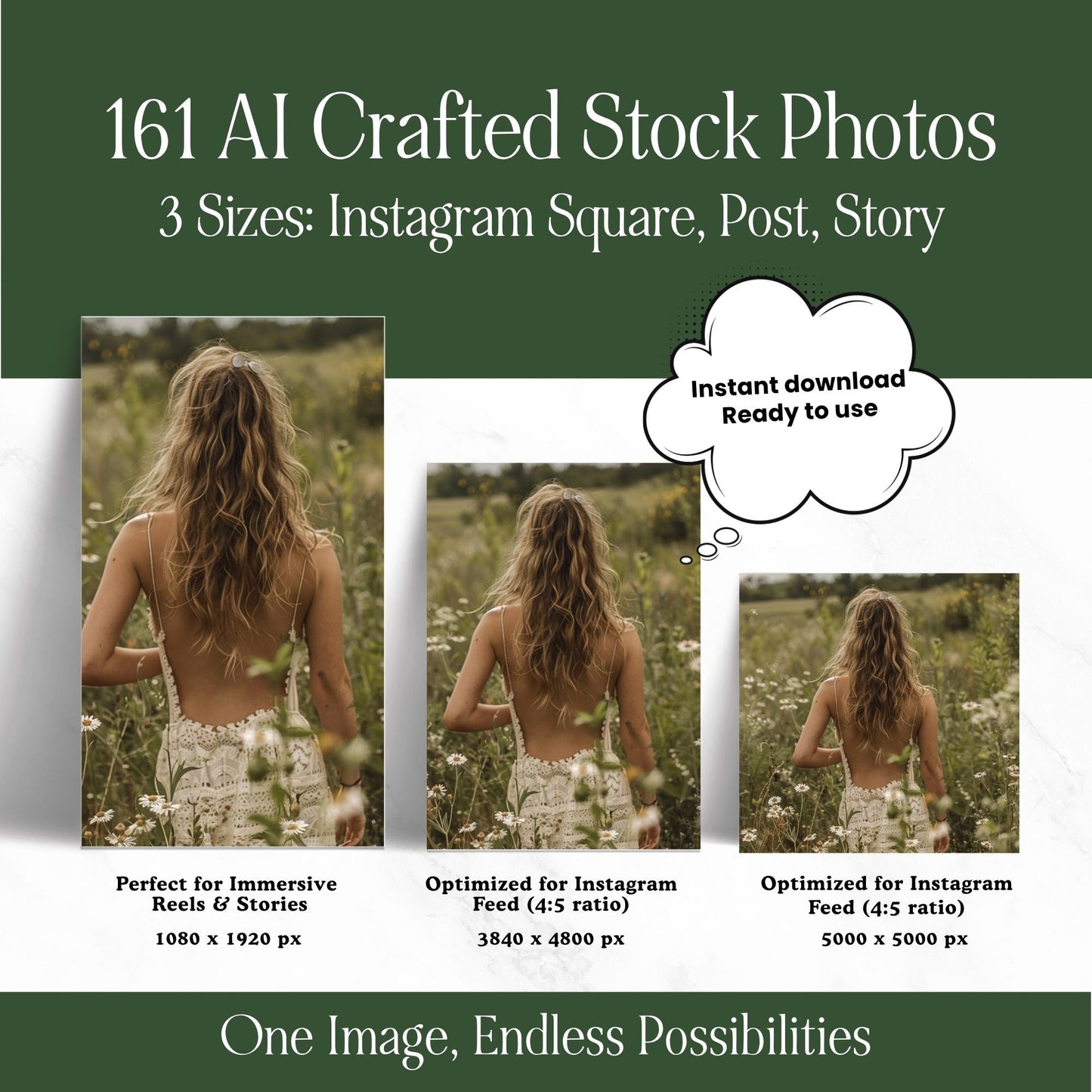 Green Dreams AI Stock Images | 161 Sage Green Canva Images with MRR + PLR Boundless PLR