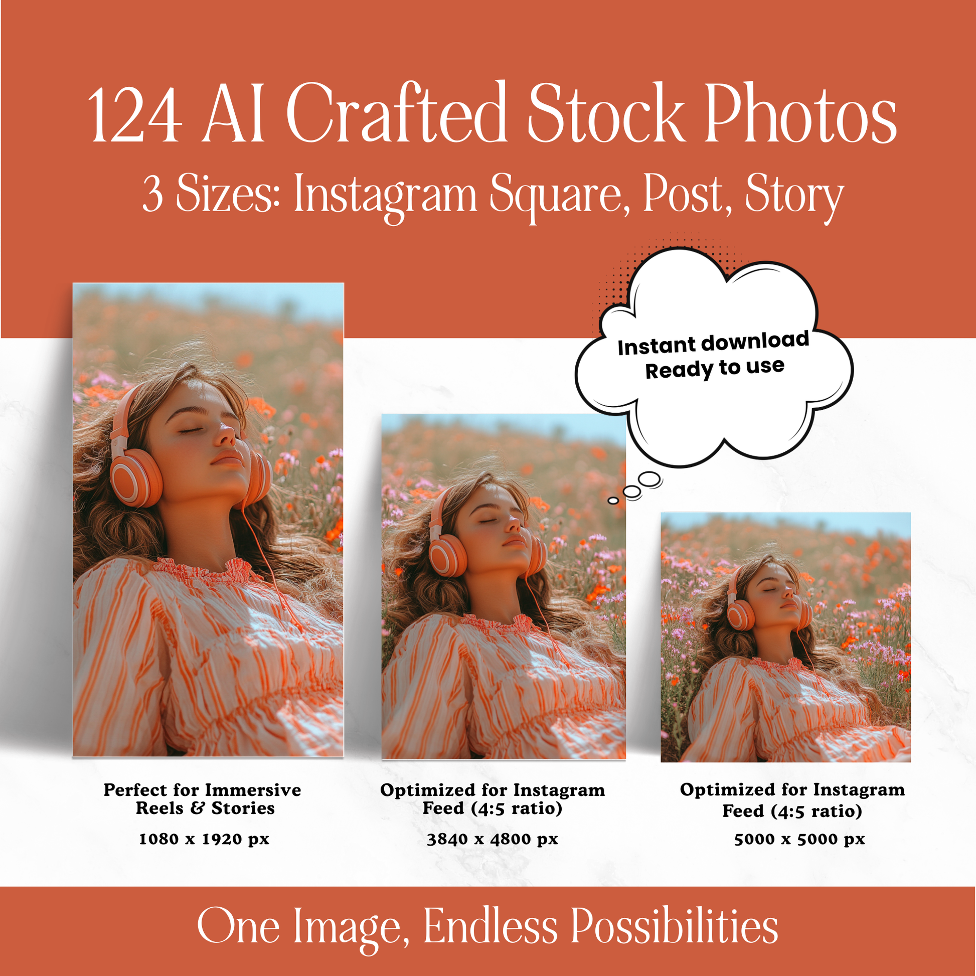 Peach Aesthetic AI Stock Images Bundle with PLR MRR Boundless PLR