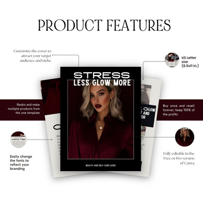 PLR Self Care Ebook | Editable Canva Wellness Guide with Resell Rights