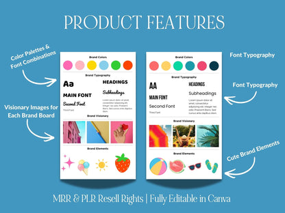 100 Canva Brand Board Templates for Marketing | PLR & MRR Resell Rights | Pinterest Mood Board Boundless PLR
