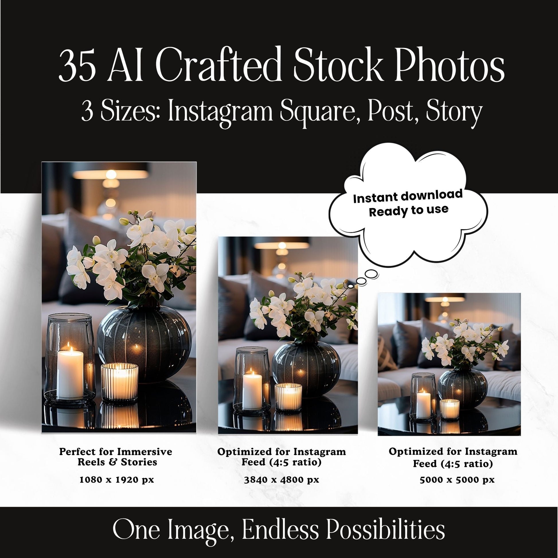 Black & Cream Stock Photos | 35 Moody Lifestyle Stock Images | MRR PLR Resell Rights Boundless PLR