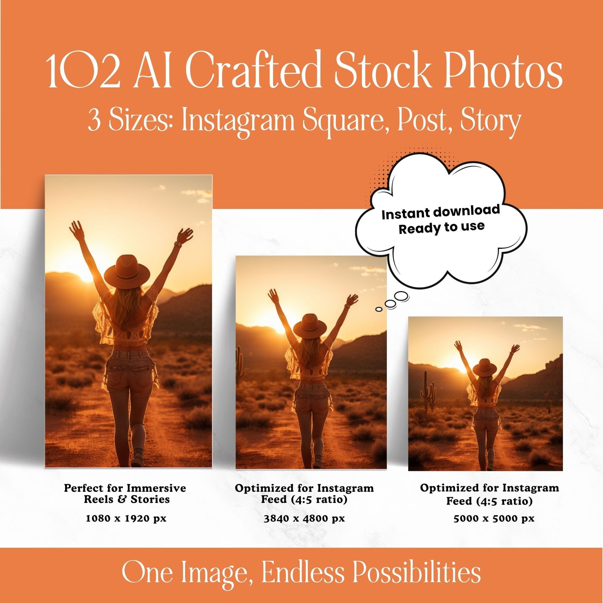 Golden Sunset AI Stock Images | 102 Aesthetic Lifestyle Photos | Canva | MRR PLR Digital Products Boundless PLR