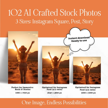 Golden Sunset AI Stock Images | 102 Aesthetic Lifestyle Photos | Canva | MRR PLR Digital Products Boundless PLR