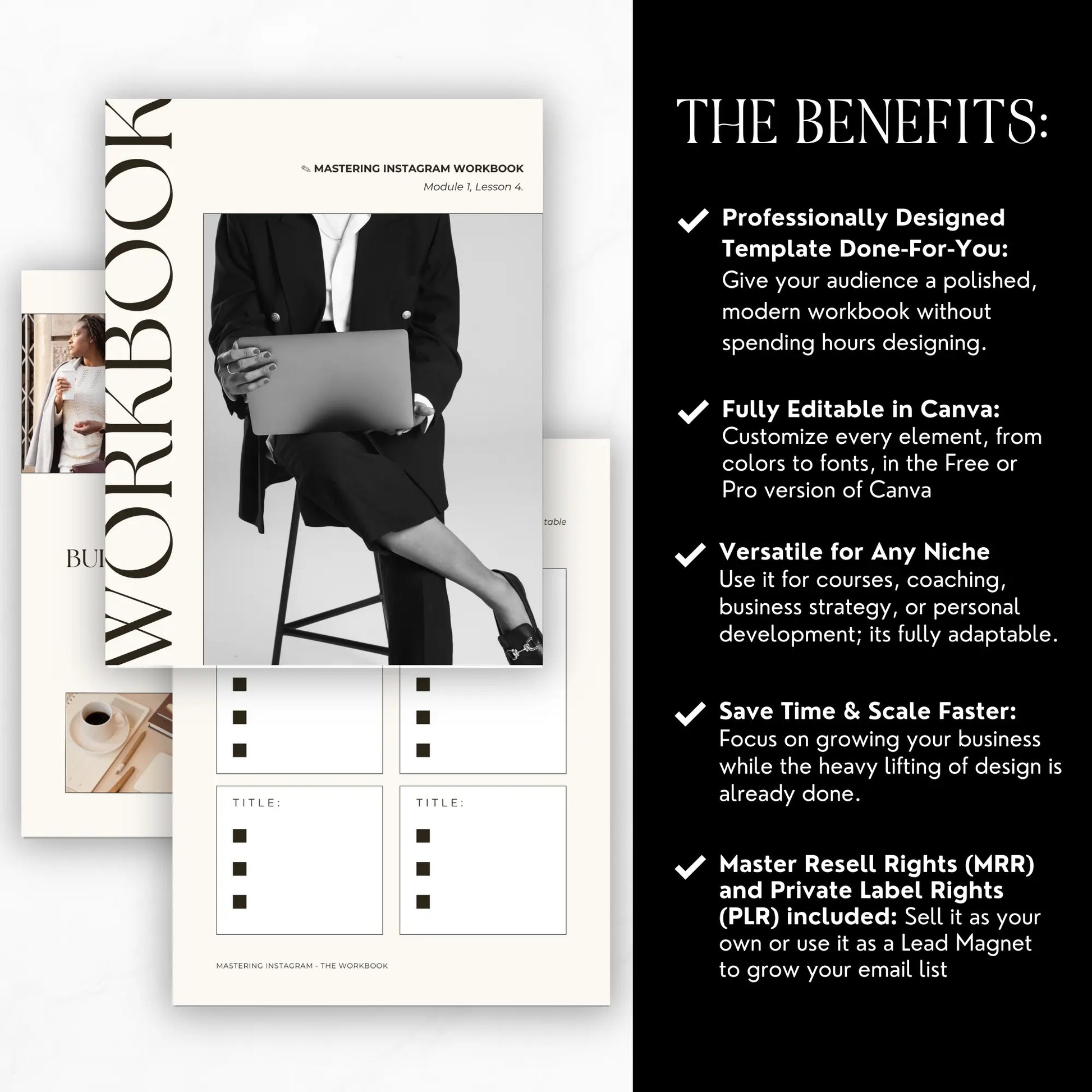 Course Workbook Template | Life Coach Canva Templates | Editable eBook | PLR + MRR Rights Boundless PLR