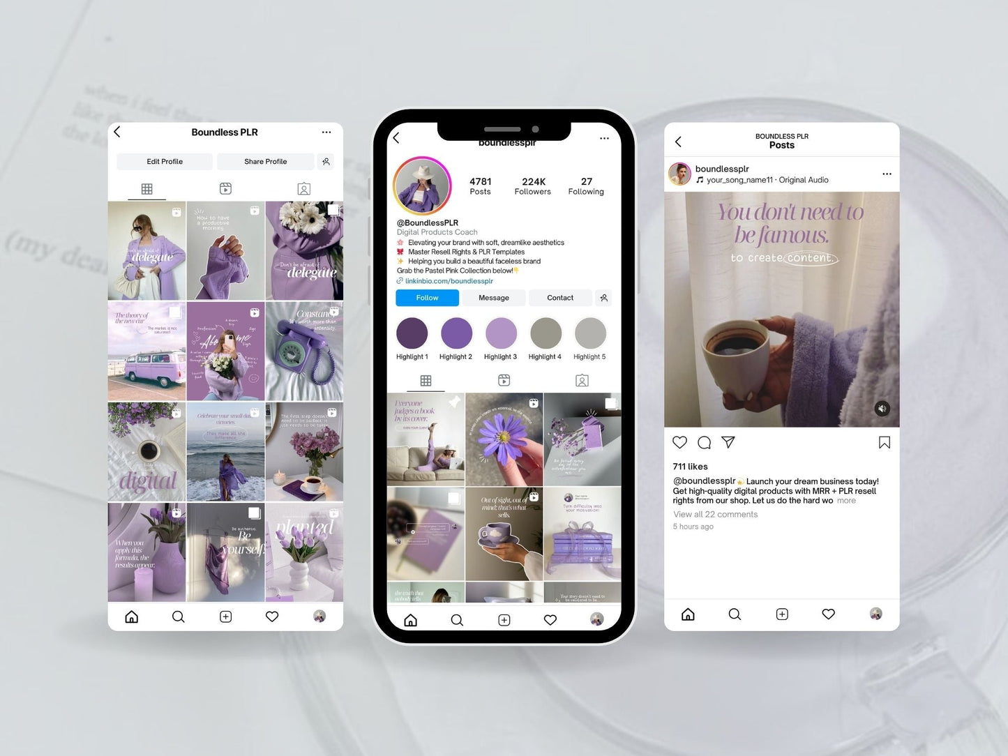 Instagram Templates Canva | Mental Health Wellness | PLR MRR Resell Rights | Therapist Coach | 1080x1350 & 1080x1440 Boundless PLR
