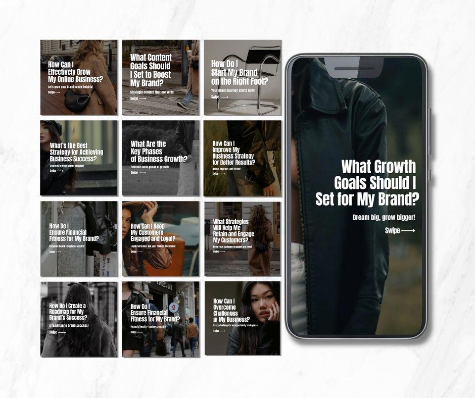 Brand Builder Carousel Pack | Editable Canva PLR & MRR Templates - PLR Instagram Templates - Boundless PLR