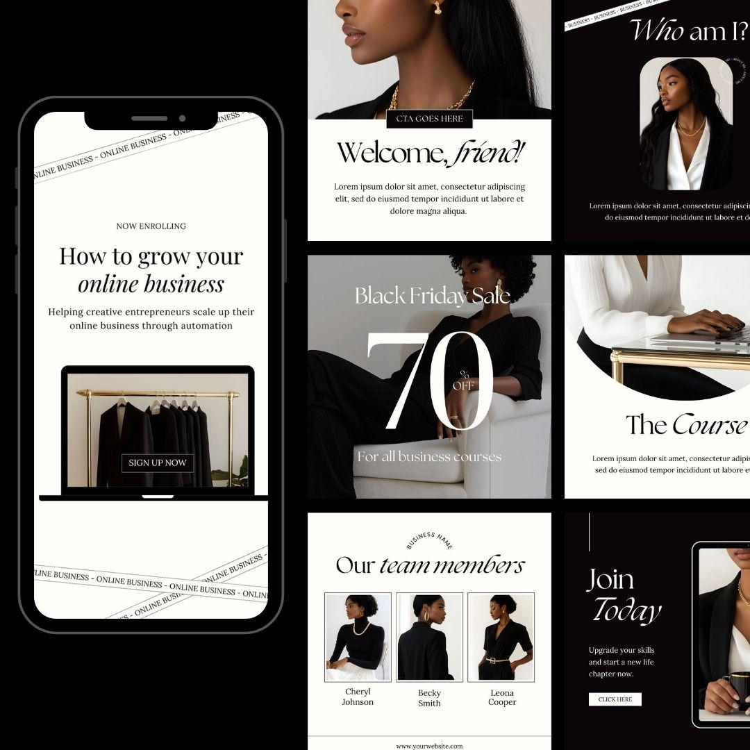 a cell phone and a website design for a fashion store