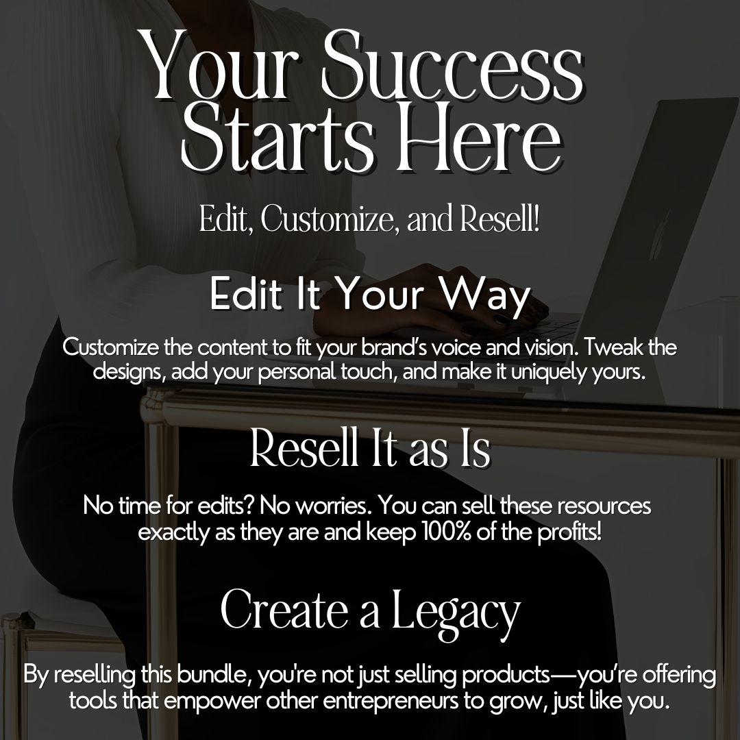 Entrepreneur’s Triple Threat Bundle | Canva Editable PLR & MRR eBook Bundle - Boundless PLR