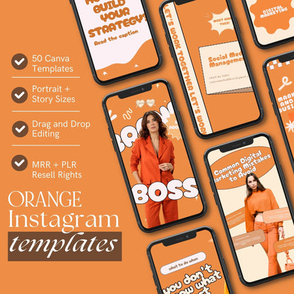 50 Animated Instagram Templates with MRR PLR Resell Rights | Canva Stories + Portrait + Bonuses Boundless PLR