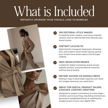 Beige Stock Photo Bundle for Black Women | Neutral Luxury Lifestyle Branding Images | Feminine CEO Aesthetic | Instagram Pinterest Social Media | MRR PLR Resell Rights Boundless PLR