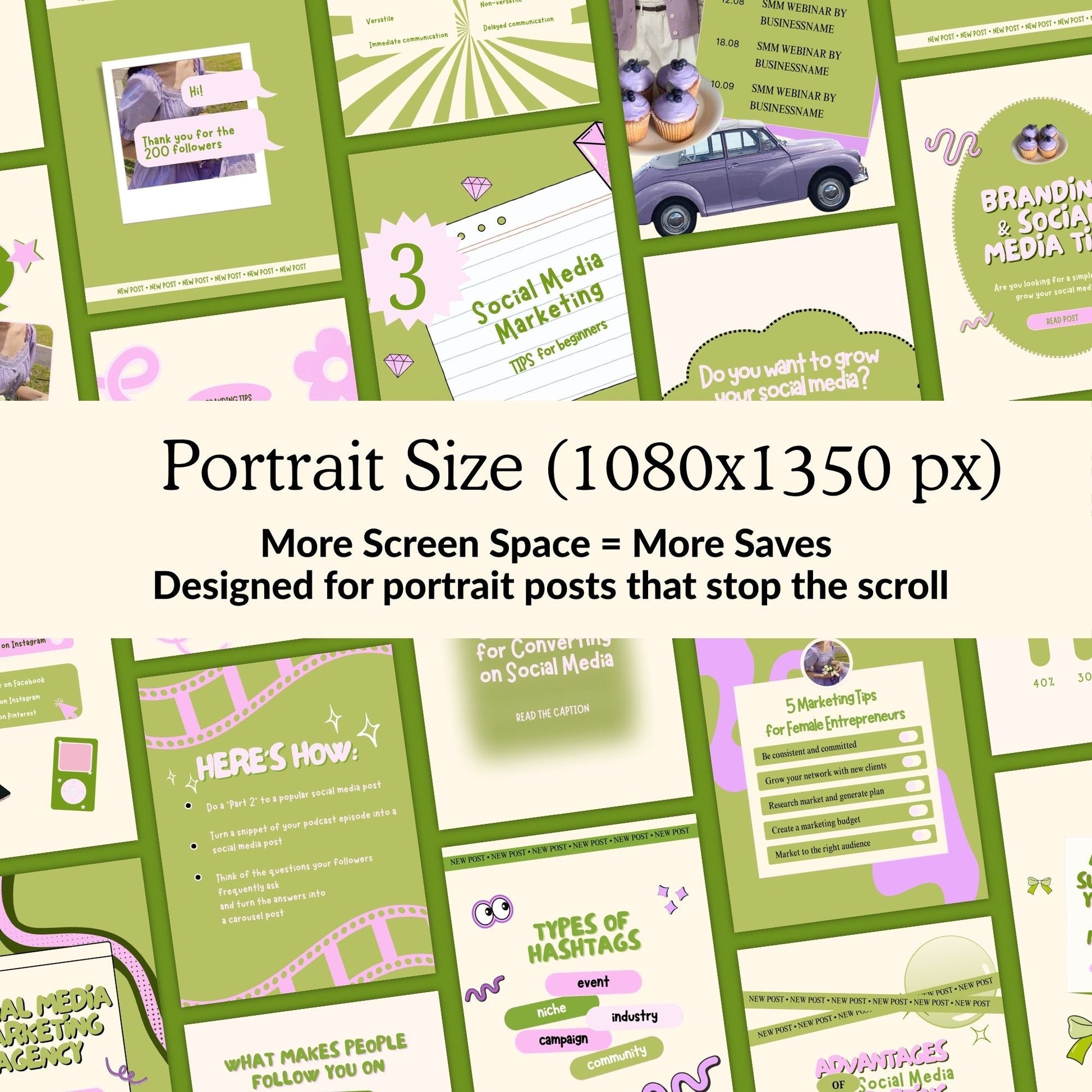 Animated Matcha Green Instagram Templates, Canva MRR PLR Business Social Media Kit, Mint Aesthetic Boundless PLR