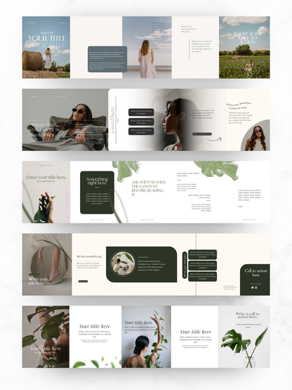 PLR Canva Carousel Templates — Evergreen Carousel Bundle | 7 Editable Social Media Templates with MRR Resell Rights Boundless PLR