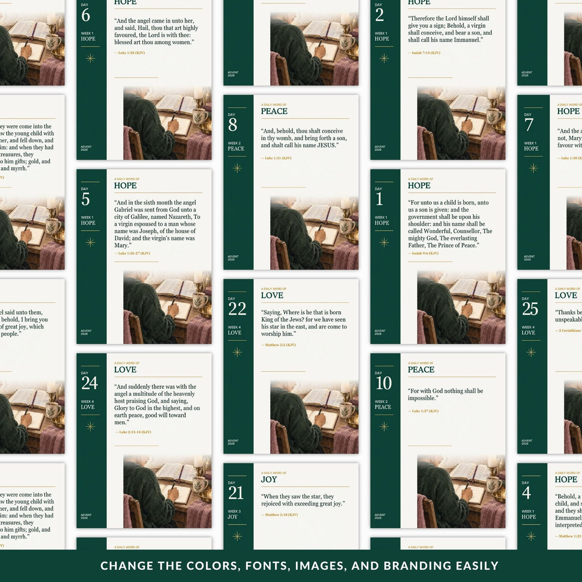 Bible Verse Templates | Advent & Christmas Scripture Social Media Templates | Editable Canva Instagram, Story & Square Templates