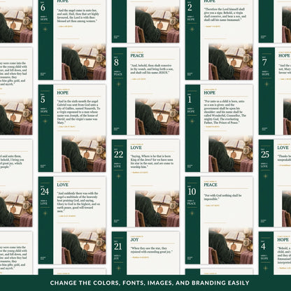 Bible Verse Templates | Advent & Christmas Scripture Social Media Templates | Editable Canva Instagram, Story & Square Templates