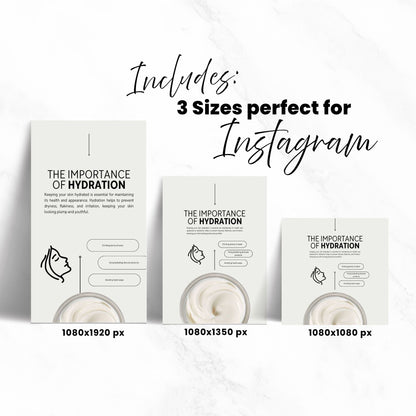 Skincare Social Media Templates | Canva Editable Instagram Posts, Stories & Reels | PLR + MRR Resell Rights Boundless PLR