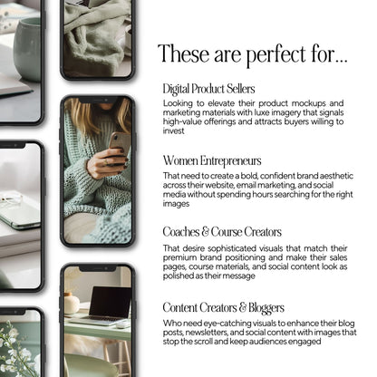 Sage Green Photo Pack (35 Canva Images) + MRR/PLR Resell Rights | 3 Sizes Boundless PLR