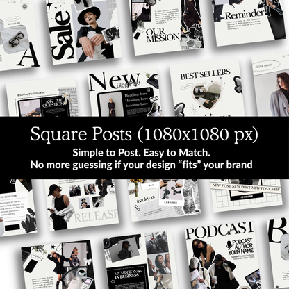 Canva-Editable Coquette Instagram Templates | 50 Square + 50 Portrait + 50 Story | MRR + PLR Boundless PLR