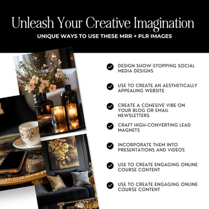 Black & Gold Luxury Collection: 45 AI Stock Images with MRR & PLR Boundless PLR
