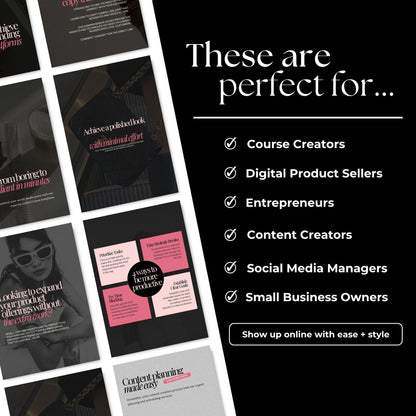 Instagram Boss Babe Social Media Manager, Canva Templates (MRR + PLR) Boundless PLR