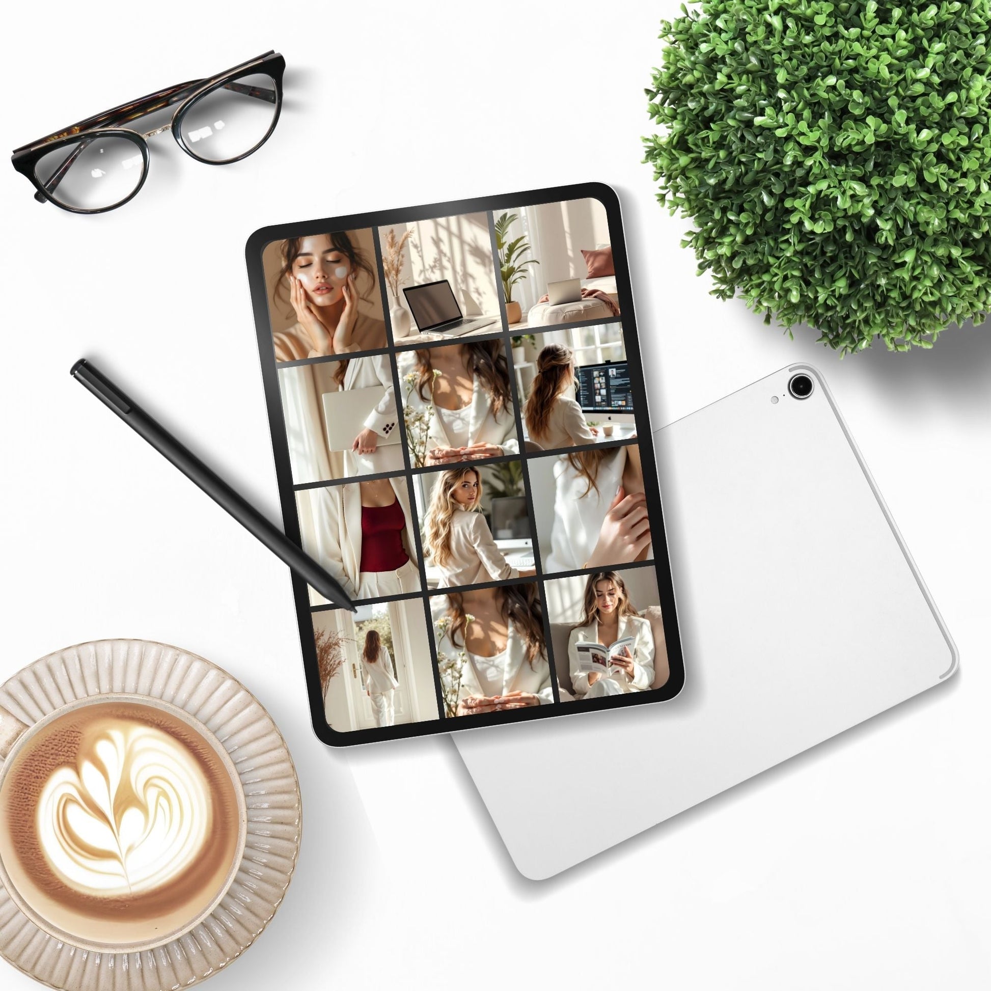 Luxury Feminine Branding Stock Photos | 100+ Neutral Aesthetic Images for Canva | MRR & PLR Faceless Marketing Content Bank Boundless PLR