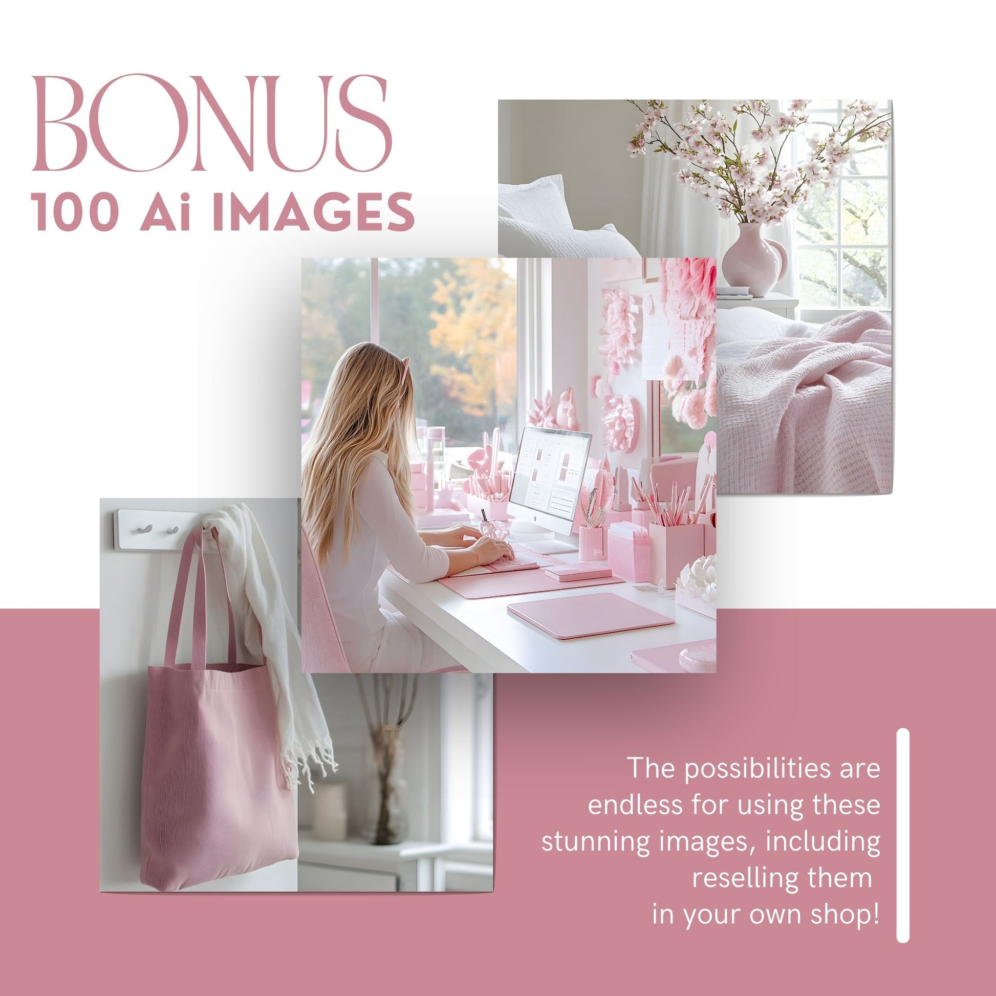 Pink Aesthetic Instagram Templates: 100 Posts and Stories with MRR and PLR Resell Rights - Boundless PLR