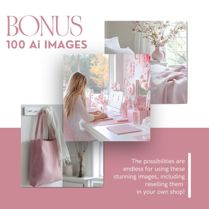 Pink Aesthetic Instagram Templates: 100 Posts and Stories with MRR and PLR Resell Rights - Boundless PLR
