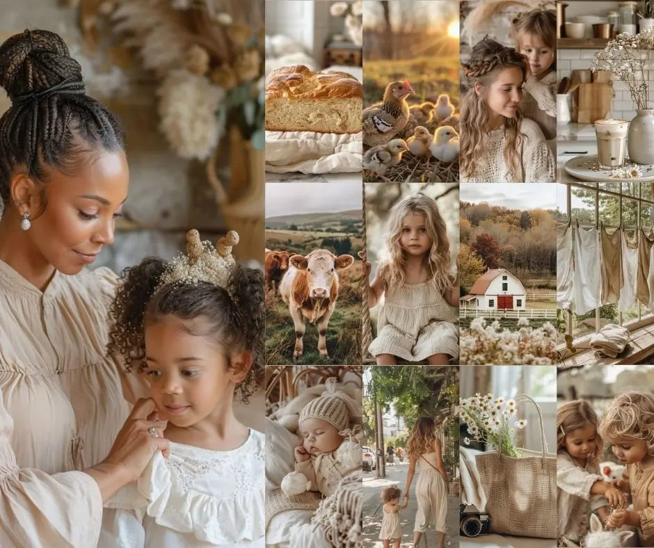 Motherhood Aesthetic Stock Photo & Content Bundle | PLR & MRR | AI Images + Reels + Canva Templates Boundless PLR