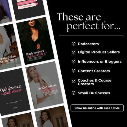 Elysian Noir Instagram Templates — 60 Luxury Canva Posts & Reels with PLR + MRR Boundless PLR