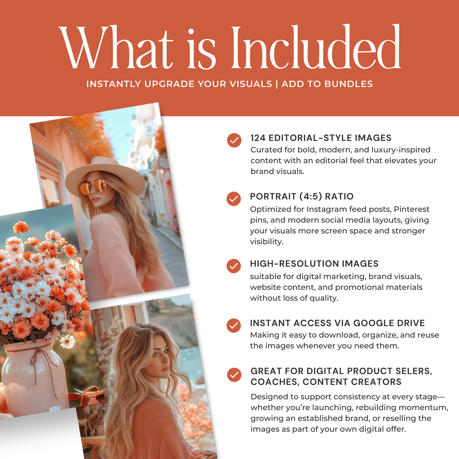 Peach Aesthetic AI Stock Images Bundle with PLR MRR Boundless PLR
